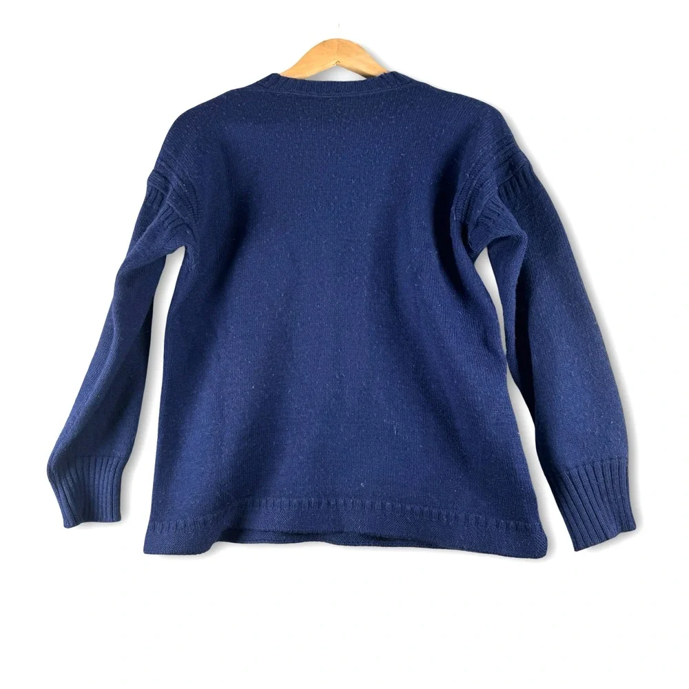 Lands End Mens Blue Wool Blend Vintage Sweater Sz M Medium